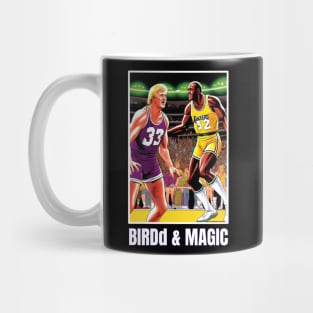 Larry Bird and Magic Johnson victor illustration design Mug